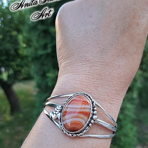 Karneol achát karperec   - Meska.hu