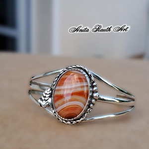 Karneol achát karperec   - ékszer - karkötő - karperec - Meska.hu