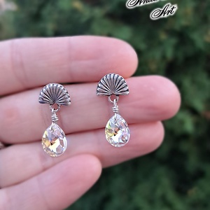 Swarovski csepp fülbevalók - ékszer - fülbevaló - lógó csepp fülbevaló - Meska.hu