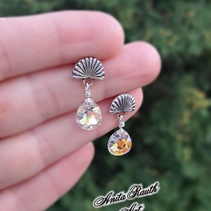 Swarovski csepp fülbevalók - ékszer - fülbevaló - lógó csepp fülbevaló - Meska.hu