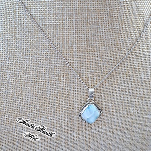 Larimar köves kis medál , Ékszer, Nyaklánc, Medál, Ékszerkészítés, Ötvös, MESKA