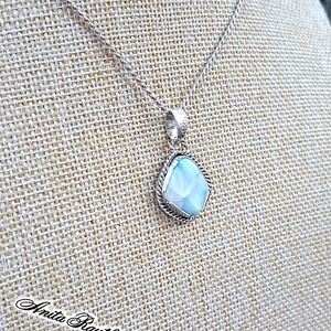 Larimar köves kis medál  - ékszer - nyaklánc - medál - Meska.hu