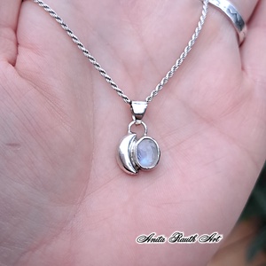 Hold medál holdkővel  - ékszer - nyaklánc - medál - Meska.hu