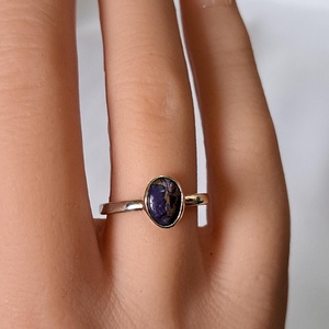 Pici lila türkiz gyűrű - Meska.hu