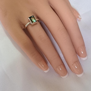 Négyzetes labradorit gyűrű  - ékszer - gyűrű - statement gyűrű - Meska.hu