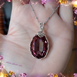 Ovális Swarovski medál, Ékszer, Nyaklánc, Medál, Ékszerkészítés, MESKA