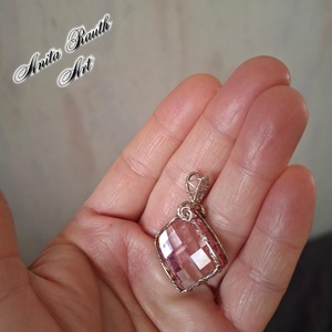 Swarovski négyzet alakú medál - ékszer - nyaklánc - medál - Meska.hu