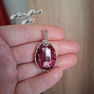 Ovális Swarovski medál - ékszer - nyaklánc - medál - Meska.hu