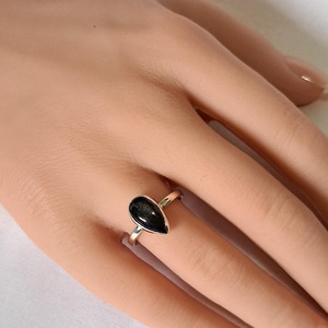 Kék labradorit gyűrű - cseppforma - ékszer - gyűrű - statement gyűrű - Meska.hu