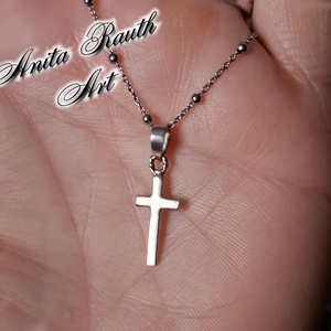 Ezüst  kereszt medál - ékszer - nyaklánc - medál - Meska.hu