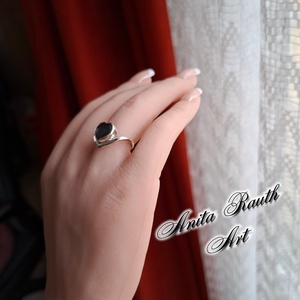 Labradorit gyűrű - szív forma - ékszer - gyűrű - statement gyűrű - Meska.hu