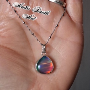 Aurora opál medál  - ékszer - nyaklánc - medál - Meska.hu