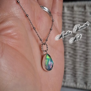 Aurora opál cseppmedál - ékszer - nyaklánc - medál - Meska.hu