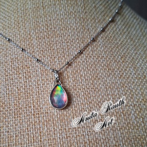 Aurora opál cseppmedál - ékszer - nyaklánc - medál - Meska.hu