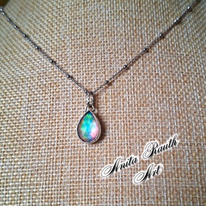 Aurora opál cseppmedál - ékszer - nyaklánc - medál - Meska.hu