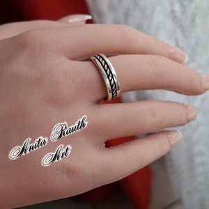 Ezüst gyűrű egyszerű csavart motívummal, Ékszer, Gyűrű, Kerek gyűrű, Ékszerkészítés, Ötvös, MESKA