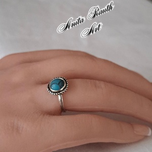 Türkiz gyöngyös gyűrű - ékszer - gyűrű - gyöngyös gyűrű - Meska.hu