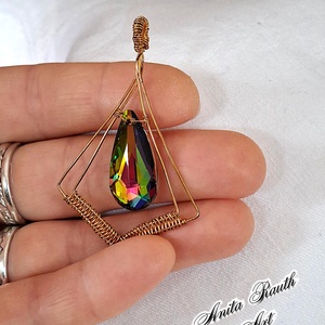 Színes Swarovski csepp medál - ékszer - nyaklánc - medál - Meska.hu