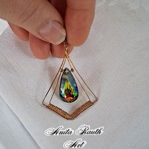 Színes Swarovski csepp medál - ékszer - nyaklánc - medál - Meska.hu