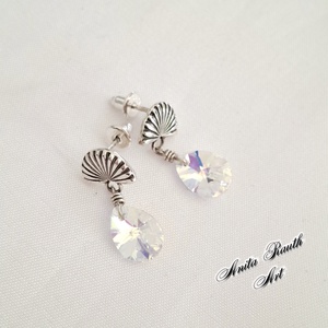 Swarovski csepp fülbevalók - ékszer - fülbevaló - lógó csepp fülbevaló - Meska.hu