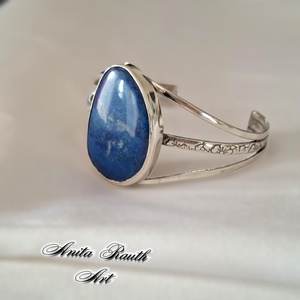 Lapis lazuli ovális karkötő - ékszer - karkötő - karperec - Meska.hu