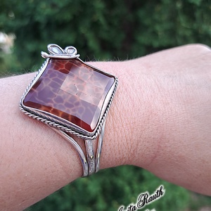 Kígyóbőr achát karperec, Ékszer, Karkötő, Karperec, Ékszerkészítés, Ötvös, MESKA