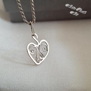 Extra vékony Sterling ezüst szív medál - Meska.hu