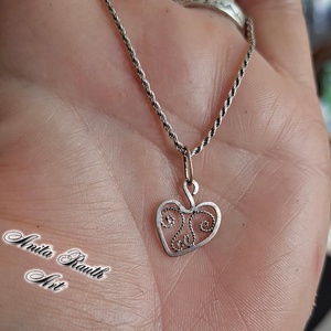 Extra vékony Sterling ezüst szív medál - ékszer - nyaklánc - medál - Meska.hu