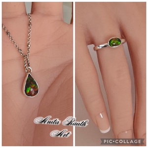 Feketeopál szett (medál és gyűrű), Ékszer, Nyaklánc, Medál, Ékszerkészítés, Ötvös, MESKA