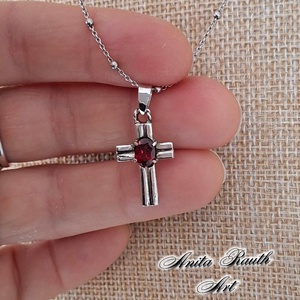 Gránát köves kereszt , Ékszer, Nyaklánc, Medál, Ékszerkészítés, Ötvös, MESKA