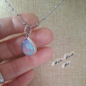Aurora opál medál  - ékszer - nyaklánc - medál - Meska.hu