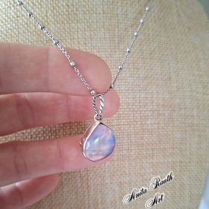 Aurora opál medál  - ékszer - nyaklánc - medál - Meska.hu