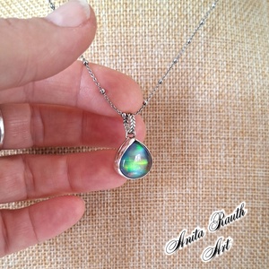 Aurora opál medál  - ékszer - nyaklánc - medál - Meska.hu