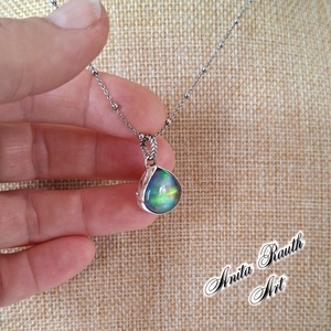 Aurora opál medál  - ékszer - nyaklánc - medál - Meska.hu