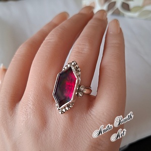 Aurora opál sterling ezüstben - ékszer - gyűrű - statement gyűrű - Meska.hu