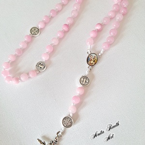 Rózsafüzér kalcedon gyöngyökkel - Meska.hu