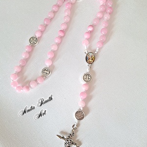 Rózsafüzér kalcedon gyöngyökkel - otthon & életmód - vallás - lánc & füzér - Meska.hu