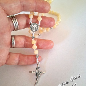 Rózsafüzér kalcedon gyöngyökkel - otthon & életmód - vallás - lánc & füzér - Meska.hu