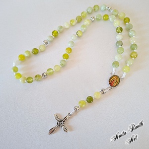 Rózsafüzér kalcedon gyöngyökkel - otthon & életmód - vallás - lánc & füzér - Meska.hu