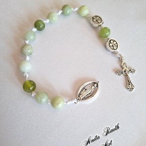 Rózsafüzér jade gyöngyökkel - otthon & életmód - vallás - lánc & füzér - Meska.hu