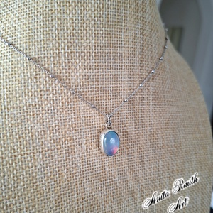 Aurora opál ovális medál - ékszer - nyaklánc - medál - Meska.hu