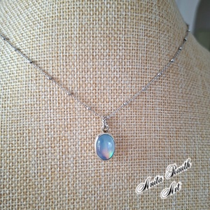 Aurora opál ovális medál - ékszer - nyaklánc - medál - Meska.hu