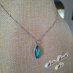 Aurora opál csepp medál - ékszer - nyaklánc - medál - Meska.hu