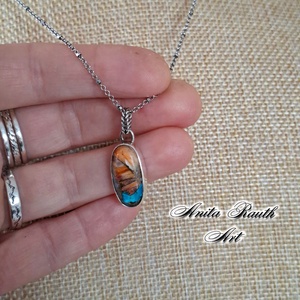 Színes türkiz medál  (Spiny Oyster Turquoise) - ékszer - nyaklánc - medál - Meska.hu