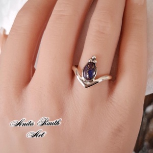 Lila türkiz gyűrű - ékszer - gyűrű - statement gyűrű - Meska.hu