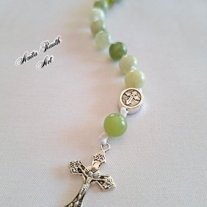 Rózsafüzér jade gyöngyökkel - Meska.hu