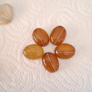 Narancs Botswana achát cabochon - kellékek & szerszámok - gyöngyfűzés kellékek - cabochon - Meska.hu