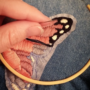 Hímzett farmerkabát - ruha & divat - női ruha - kabát - Meska.hu