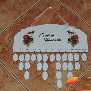 Bazsarózsás naptár tábla - otthon & életmód - dekoráció - Meska.hu