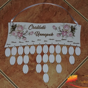 Családi öröknaptár vintage love rose mintával - Meska.hu